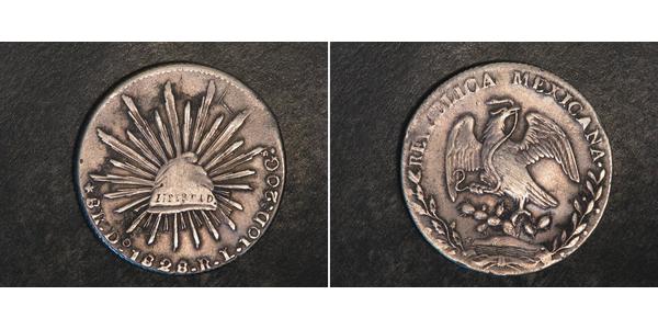 8 Real Second Federal Republic of Mexico (1846 - 1863) Silver 