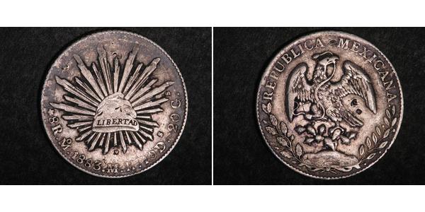 8 Real Second Federal Republic of Mexico (1846 - 1863) Silver 