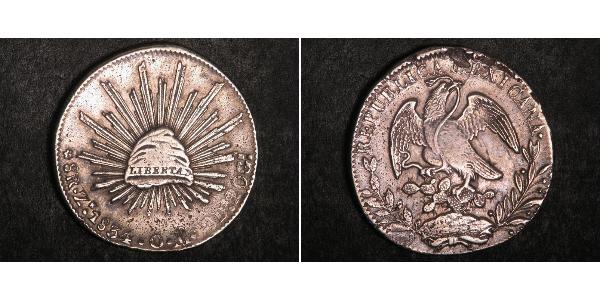 8 Real Second Federal Republic of Mexico (1846 - 1863) Silver 