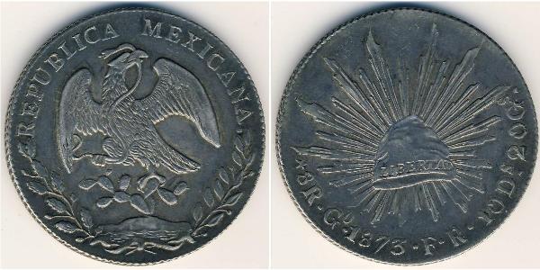 8 Real Second Federal Republic of Mexico (1846 - 1863) Silver 