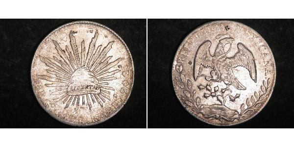 8 Real Second Federal Republic of Mexico (1846 - 1863) Silver 