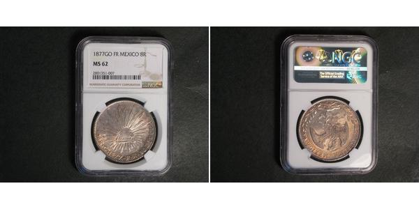 8 Real Second Federal Republic of Mexico (1846 - 1863) Silver 