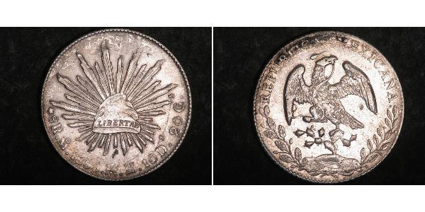 8 Real Second Federal Republic of Mexico (1846 - 1863) Silver 
