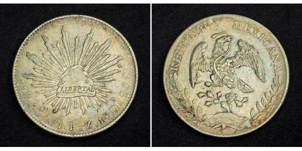 8 Real Second Federal Republic of Mexico (1846 - 1863) Silver 