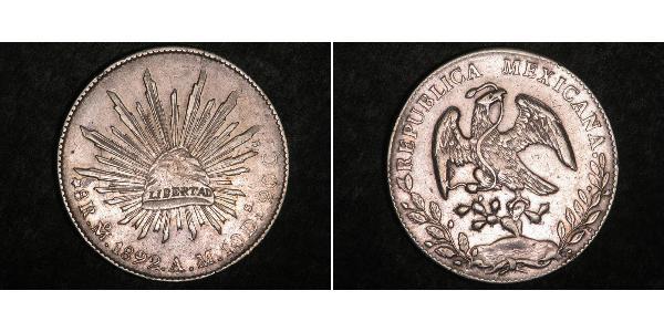 8 Real Second Federal Republic of Mexico (1846 - 1863) Silver 