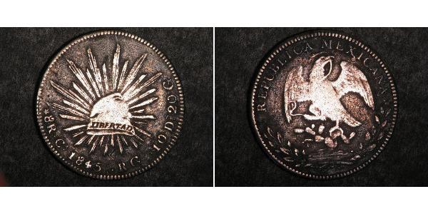 8 Real Second Federal Republic of Mexico (1846 - 1863) Silver 