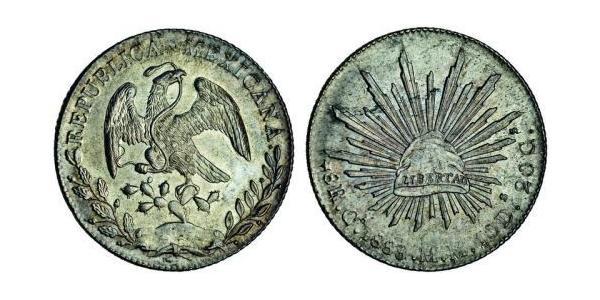 8 Real Second Federal Republic of Mexico (1846 - 1863) Silver 