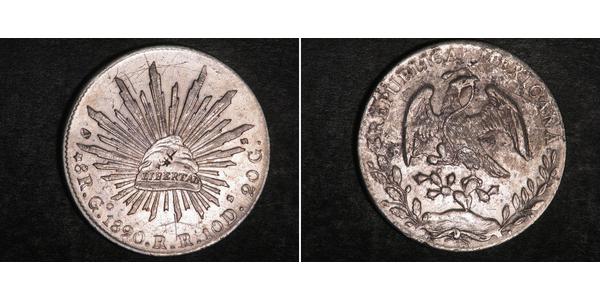 8 Real Second Federal Republic of Mexico (1846 - 1863) Silver 