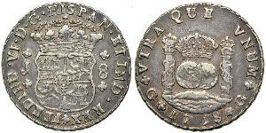 8 Real Spanish Empire (1700 - 1808) Silver Charles III of Spain (1716 -1788)