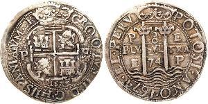 8 Real Spanish Empire (1700 - 1808) Silver Charles II of Spain (1661-1700)