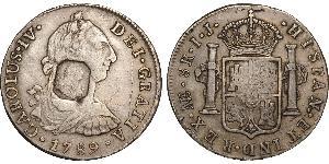 8 Real Spanish Empire (1700 - 1808) Silver Charles IV of Spain (1748-1819)