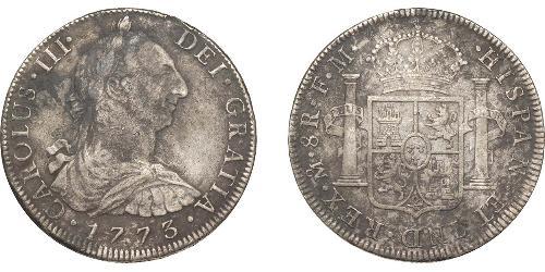 8 Real Spanish Empire (1700 - 1808) Silver Charles III of Spain (1716 -1788)