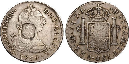 8 Real Spanish Empire (1700 - 1808) Silver Charles IV of Spain (1748-1819)