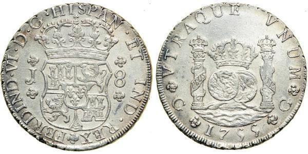 8 Real Spanish Empire (1700 - 1808) Silver Charles III of Spain (1716 -1788)