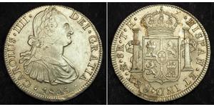 8 Real Spanish Mexico  / Kingdom of New Spain (1519 - 1821) Silver Charles IV of Spain (1748-1819)