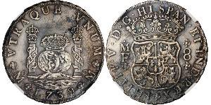 8 Real Spanish Mexico  / Kingdom of New Spain (1519 - 1821) Silver Philip V of Spain(1683-1746)