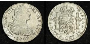 8 Real Spanish Mexico  / Kingdom of New Spain (1519 - 1821) Silver Charles IV of Spain (1748-1819)