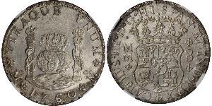 8 Real Spanish Mexico  / Kingdom of New Spain (1519 - 1821) Silver Charles III of Spain (1716 -1788)