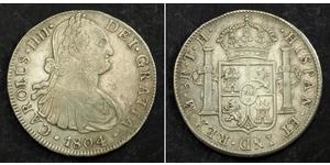 8 Real Spanish Mexico  / Kingdom of New Spain (1519 - 1821) Silver Charles IV of Spain (1748-1819)