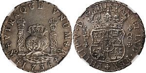 8 Real Spanish Mexico  / Kingdom of New Spain (1519 - 1821) Silver Philip V of Spain(1683-1746)