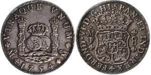 8 Real Spanish Mexico  / Kingdom of New Spain (1519 - 1821) Silver Ferdinand VI of Spain (1713-1759)