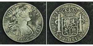 8 Real Spanish Mexico  / Kingdom of New Spain (1519 - 1821) Silver Charles IV of Spain (1748-1819)