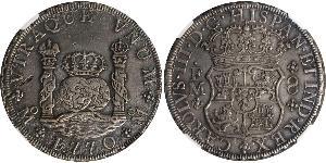 8 Real Spanish Mexico  / Kingdom of New Spain (1519 - 1821) Silver Charles III of Spain (1716 -1788)