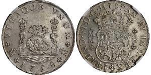 8 Real Spanish Mexico  / Kingdom of New Spain (1519 - 1821) Silver Ferdinand VI of Spain (1713-1759)