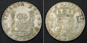 8 Real Spanish Mexico  / Kingdom of New Spain (1519 - 1821) Silver Charles III of Spain (1716 -1788)