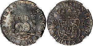 8 Real Spanish Mexico  / Kingdom of New Spain (1519 - 1821) Silver Philip V of Spain(1683-1746)