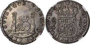 8 Real Spanish Mexico  / Kingdom of New Spain (1519 - 1821) Silver Philip V of Spain(1683-1746)