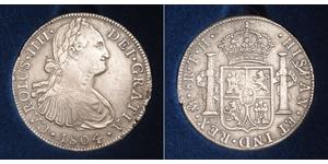 8 Real Spanish Mexico  / Kingdom of New Spain (1519 - 1821) Silver Charles IV of Spain (1748-1819)