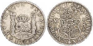 8 Real Spanish Mexico  / Kingdom of New Spain (1519 - 1821) Silver Charles III of Spain (1716 -1788)