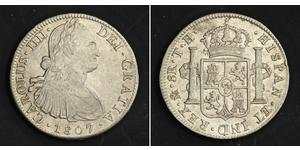 8 Real Spanish Mexico  / Kingdom of New Spain (1519 - 1821) Silver Charles IV of Spain (1748-1819)
