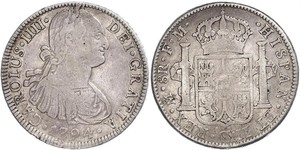 8 Real Spanish Mexico  / Kingdom of New Spain (1519 - 1821) Silver Charles IV of Spain (1748-1819)