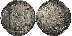 8 Real Spanish Mexico  / Kingdom of New Spain (1519 - 1821) Silver Ferdinand VI of Spain (1713-1759)