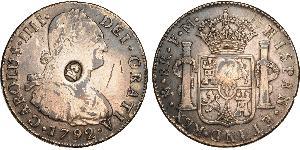 8 Real Spanish Mexico  / Kingdom of New Spain (1519 - 1821) Silver Charles IV of Spain (1748-1819)