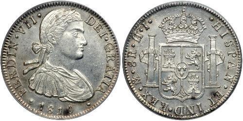 8 Real Spanish Mexico  / Kingdom of New Spain (1519 - 1821) Silver Ferdinand VII of Spain (1784-1833)