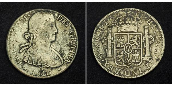 8 Real Spanish Mexico  / Kingdom of New Spain (1519 - 1821) Silver Ferdinand VII of Spain (1784-1833)