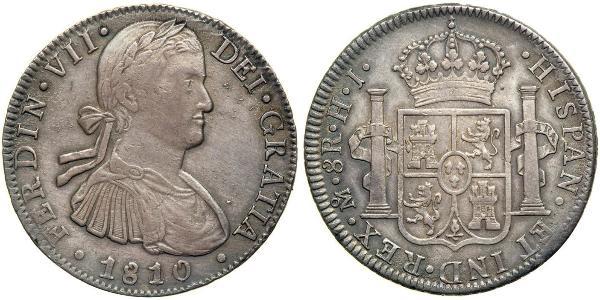 8 Real Spanish Mexico  / Kingdom of New Spain (1519 - 1821) Silver Ferdinand VII of Spain (1784-1833)