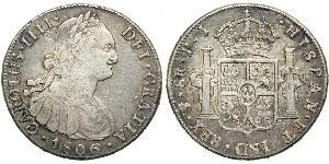 8 Real Viceroyalty of the Río de la Plata (1776 - 1814) / Bolivia Silver Charles IV of Spain (1748-1819)