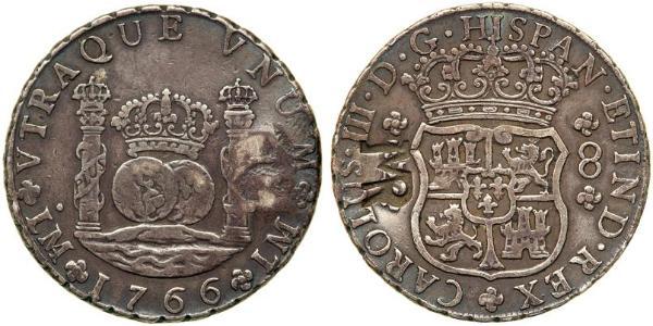8 Real Mozambique 銀 卡洛斯三世 (西班牙) (1716 -1788)