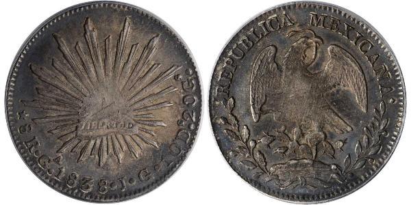 8 Real Second Federal Republic of Mexico (1846 - 1863) 銀 