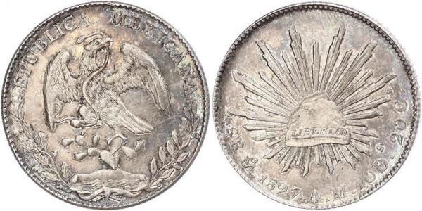 8 Real Second Federal Republic of Mexico (1846 - 1863) 銀 