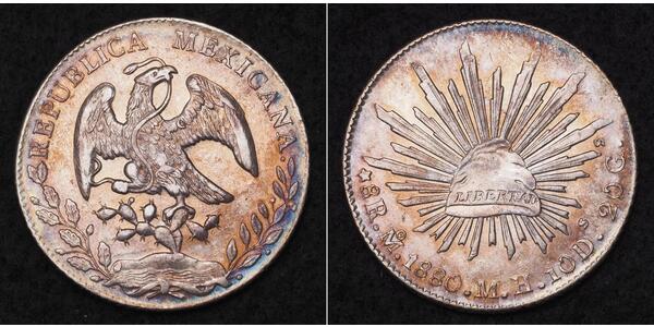 8 Real Second Federal Republic of Mexico (1846 - 1863) 銀 