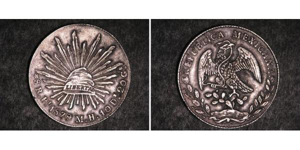 8 Real Second Federal Republic of Mexico (1846 - 1863) 銀 