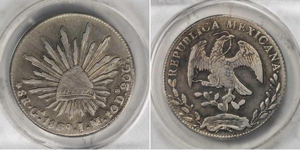 8 Real Second Federal Republic of Mexico (1846 - 1863) 銀 