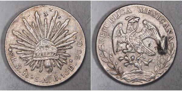 8 Real Second Federal Republic of Mexico (1846 - 1863) 銀 
