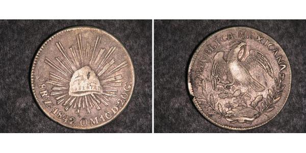 8 Real Second Federal Republic of Mexico (1846 - 1863) 銀 