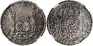 8 Real 新西班牙總督轄區 (1535 - 1821) 銀 Philip V of Spain(1683-1746)